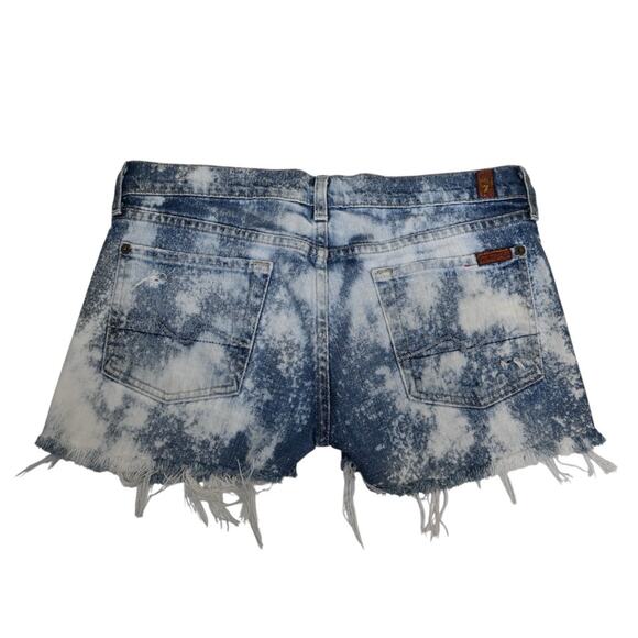 7FAM Womens 28 Acid Washed Distressed Cut Off Jean Shorts - Picture 2 of 10